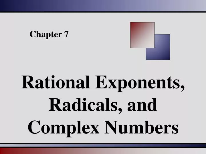 rational exponents radicals and complex numbers