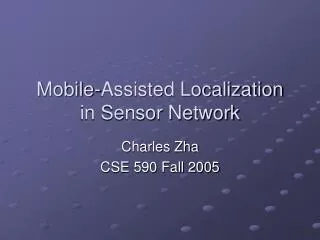 Mobile-Assisted Localization in Sensor Network