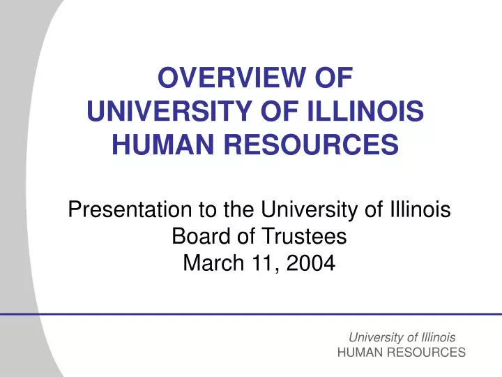 overview of university of illinois human resources