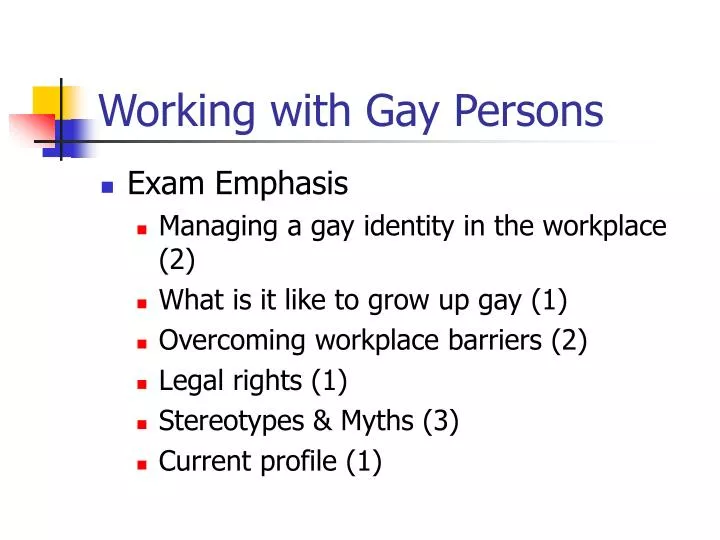 working with gay persons