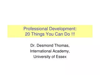 Professional Development: 20 Things You Can Do !!!