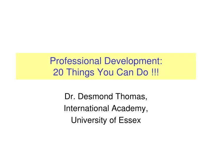 professional development 20 things you can do