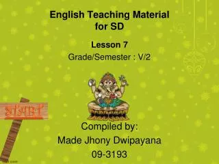 english teaching material for sd