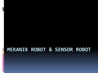 mekanik robot sensor robot