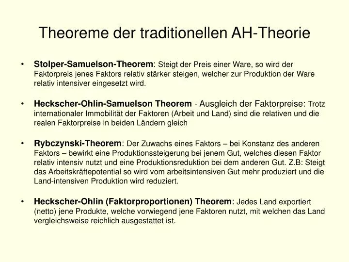 theoreme der traditionellen ah theorie