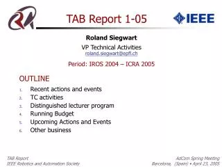 TAB Report 1-05