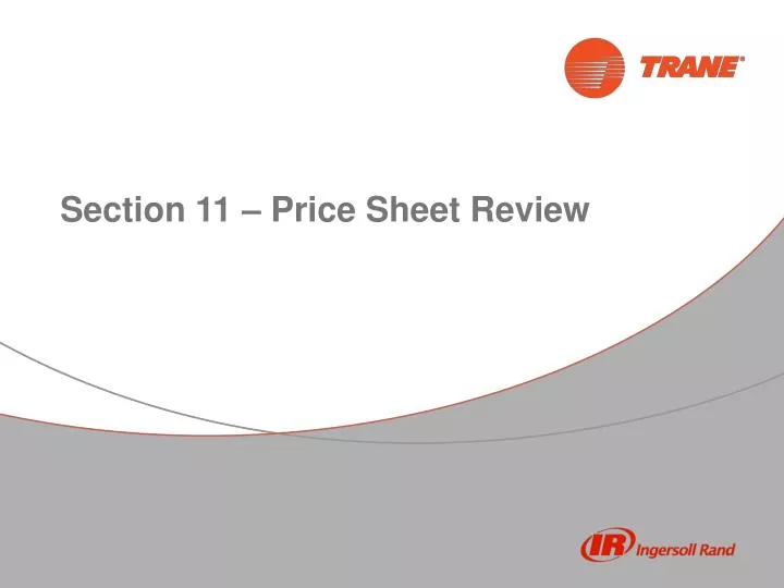 section 11 price sheet review