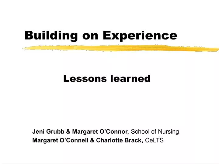 building on experience