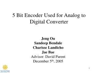 5 Bit Encoder Used for Analog to Digital Converter