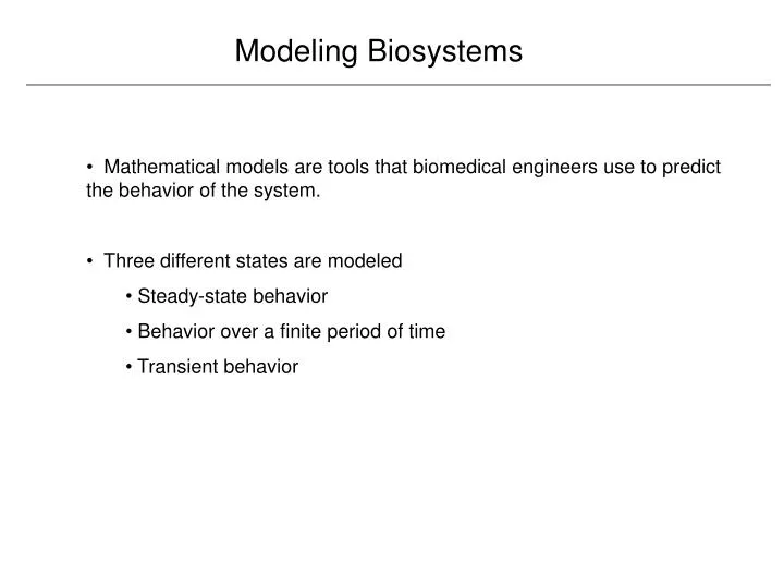 modeling biosystems