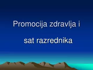 promocija zdravlja i