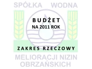 B U D ? E T NA 2011 ROK Z A K R E S R Z E C Z O W Y