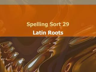 Spelling Sort 29