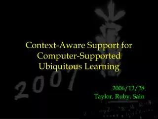Context-Aware Support for Computer-Supported Ubiquitous Learning