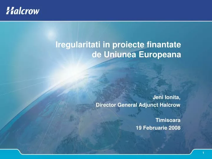 iregularitati in proiecte finantate de uniunea europeana