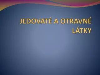 jedovat a otravn l tky