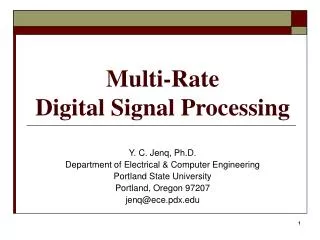 Multi-Rate Digital Signal Processing