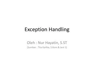 exception handling