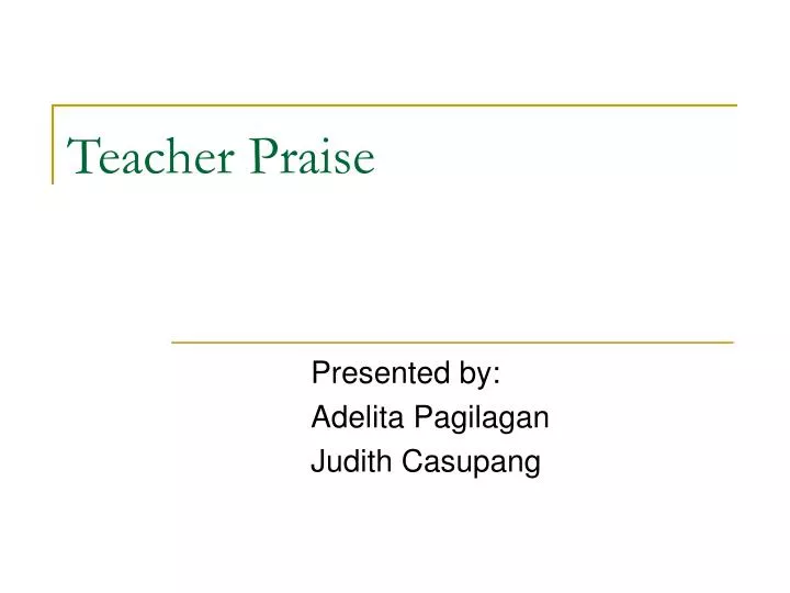teacher praise