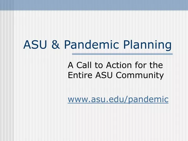 asu pandemic planning