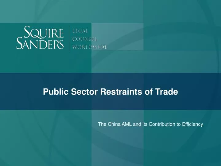 public sector restraints of trade