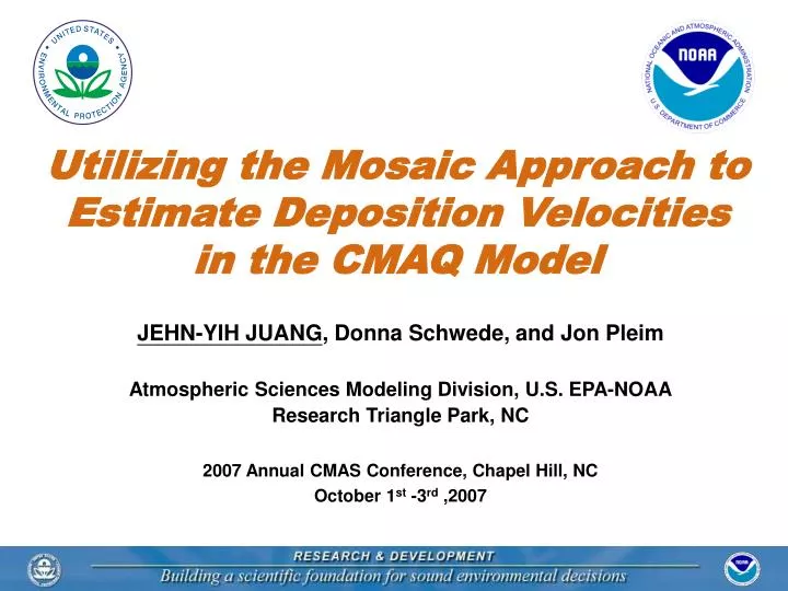 utilizing the mosaic approach to estimate deposition velocities in the cmaq model