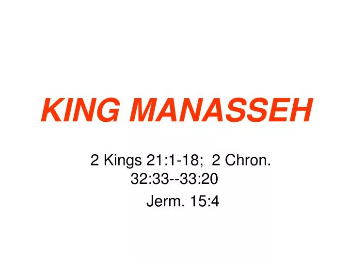 king manasseh