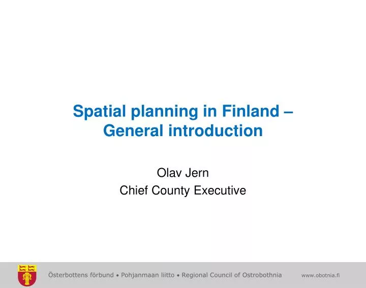 spatial planning in finland general introduction