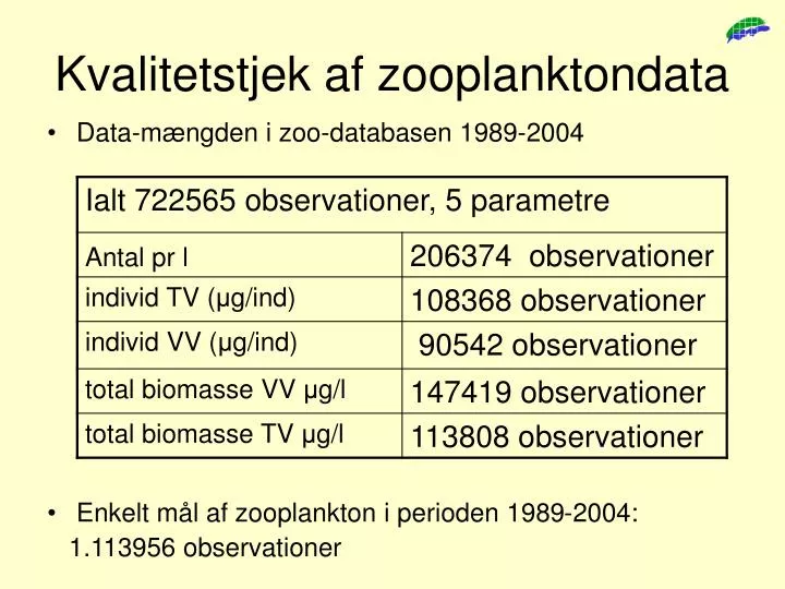 kvalitetstjek af zooplanktondata