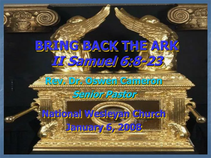 bring back the ark ii samuel 6 8 23