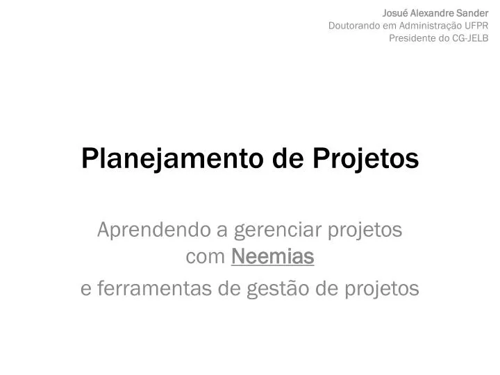 planejamento de projetos