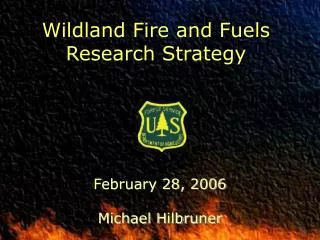 Wildland Fire and Fuels Research Strategy