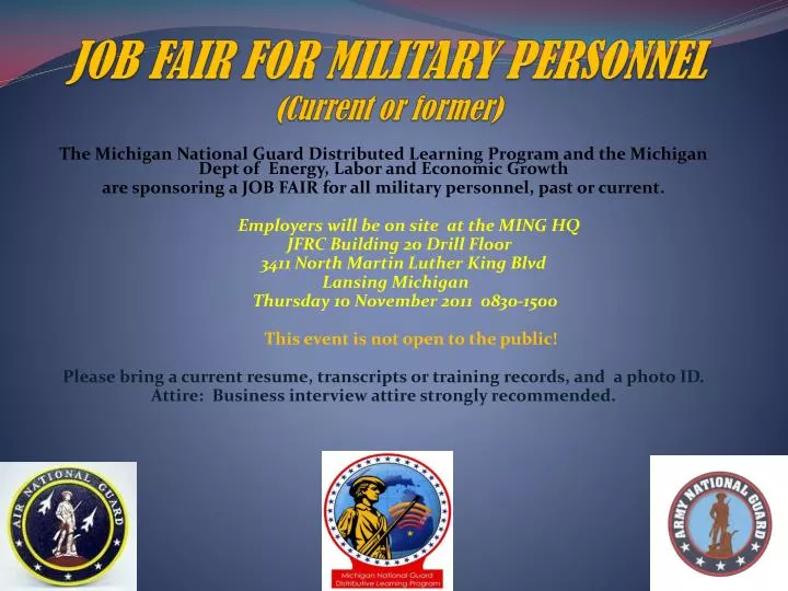 job fair for military personnel current or former