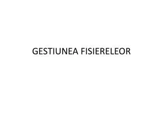 gestiunea fisiereleor