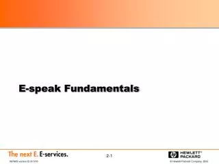 E-speak Fundamentals