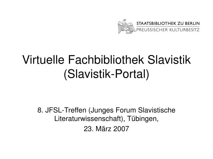 virtuelle fachbibliothek slavistik slavistik portal