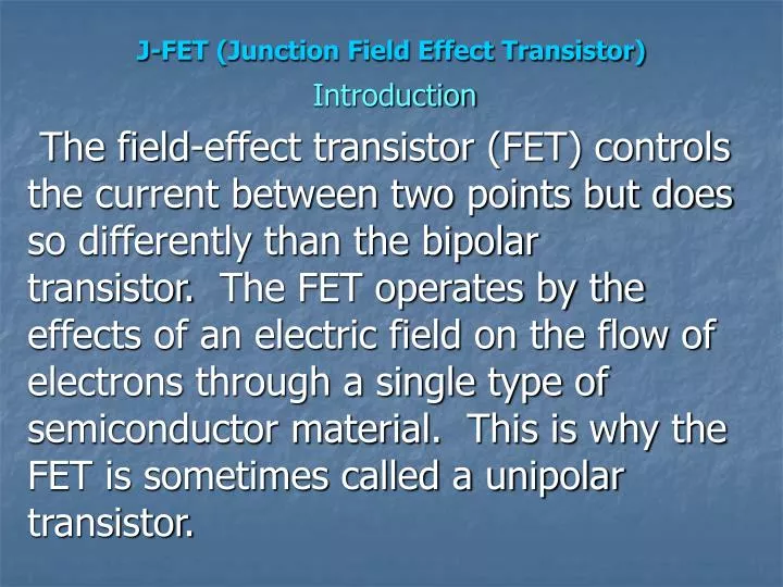 j fet junction field effect transistor
