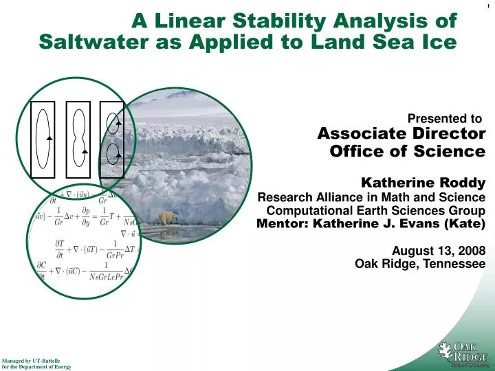 a linear stability analysis of saltwater as applied to land sea ice