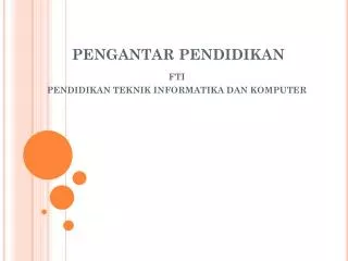 pengantar pendidikan