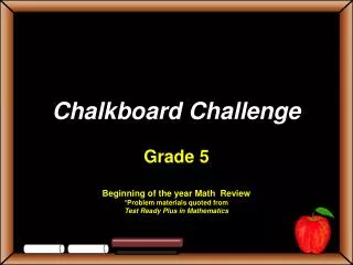 Chalkboard Challenge