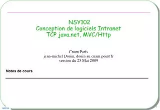 nsy102 conception de logiciels intranet tcp java net mvc http