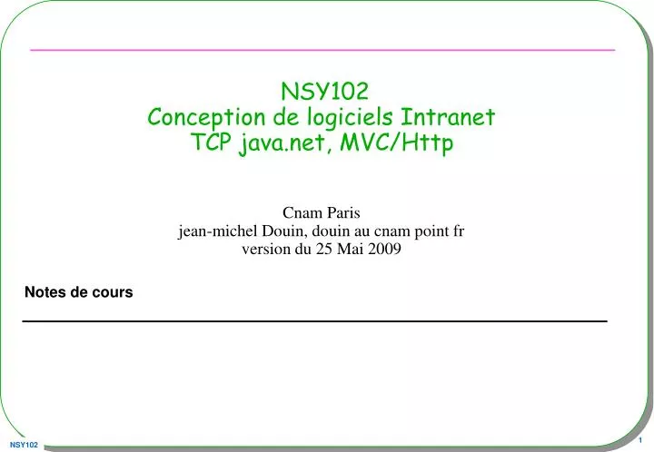 nsy102 conception de logiciels intranet tcp java net mvc http