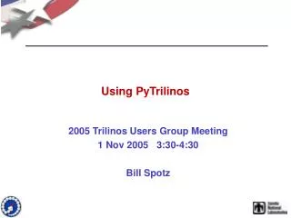 Using PyTrilinos