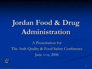 Jordan Food &amp; Drug Administration