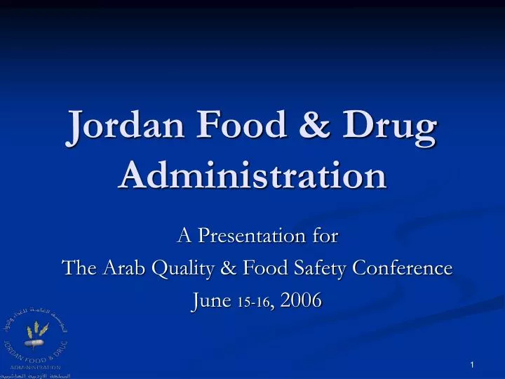 jordan food drug administration