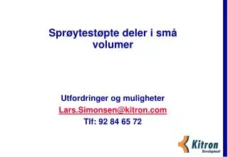 spr ytest pte deler i sm volumer