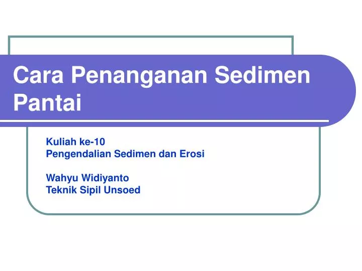 cara penanganan sedimen pantai