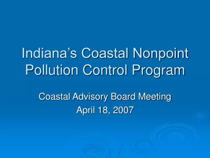 indiana s coastal nonpoint pollution control program