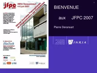 bienvenue aux jfpc 2007 pierre deransart