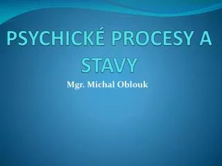 psychick procesy a stavy